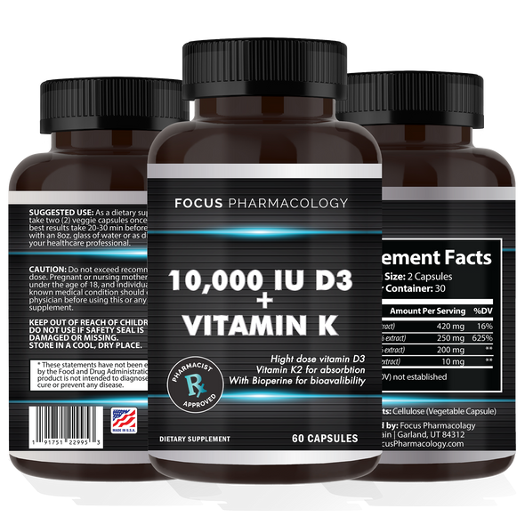 10,000 IU Vitamin D3 w/ Vitamin K2